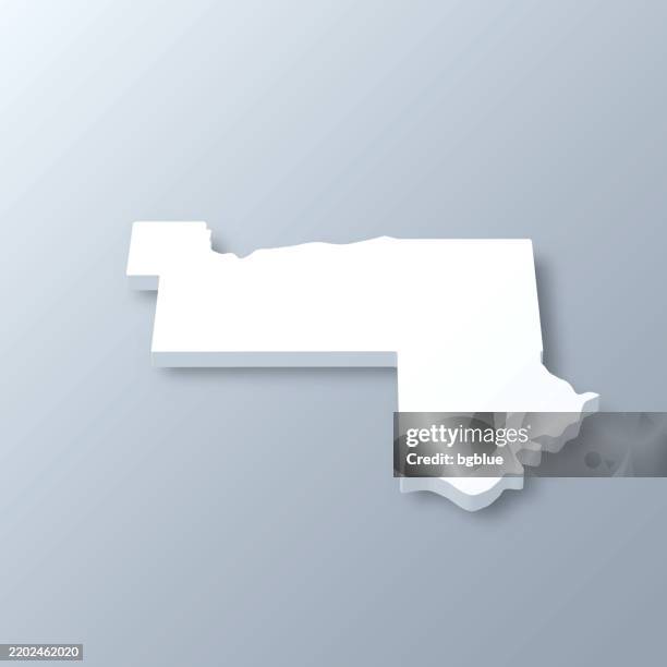 muskogee county, oklahoma. 3d map on gray background - muskogee oklahoma stock illustrations