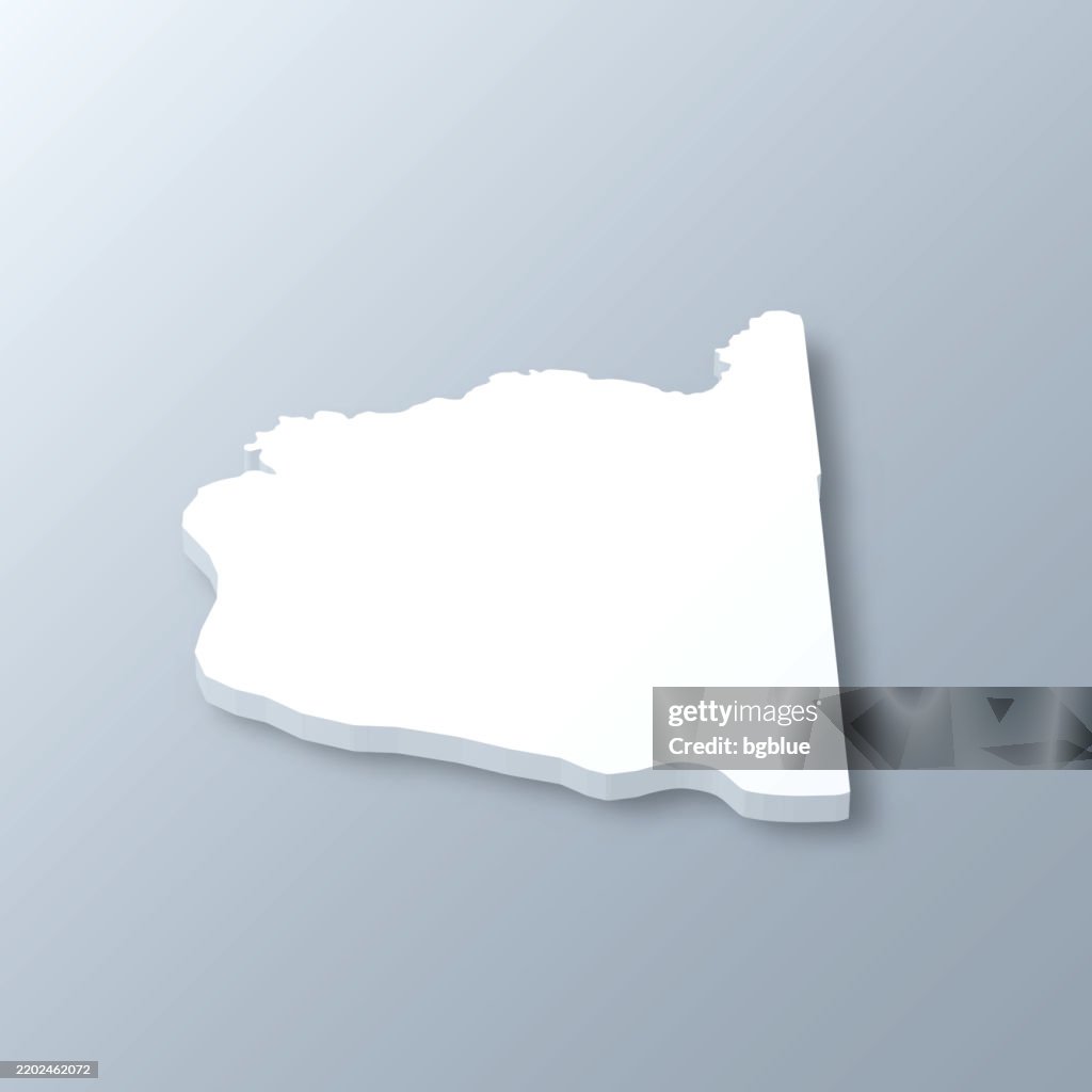 Clark County, Washington. 3D Map on gray background