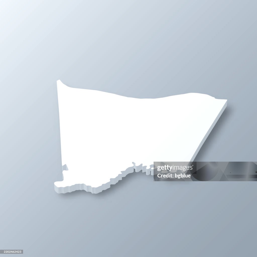 Bracken County, Kentucky. 3D Map on gray background