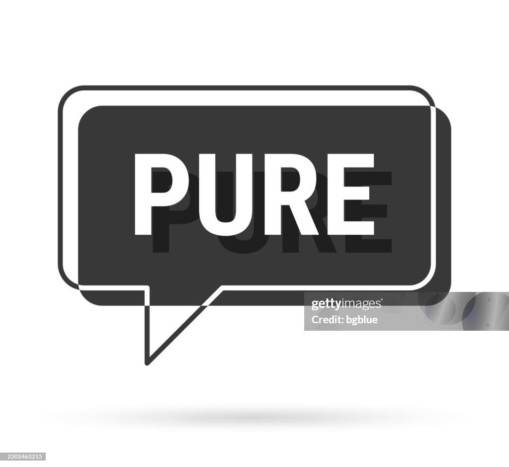 Pure - 3D black speech bubble on white background