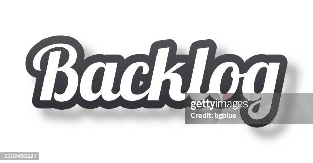 backlog - 3d text with shadow on white background - log pile stock illustrations
