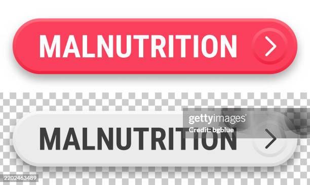 malnutrition - 3d click web buttons on blank background - famine stock illustrations