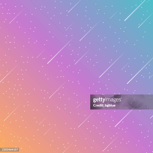 trendy starry sky with purple gradient - meteor stock illustrations