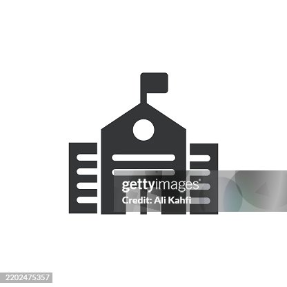 School building glyph solid icon. Solid icon that can be applied anywhere, simple, pixel perfect and modern style. School building glyph solid icon. Solid icon that can be applied anywhere, simple, pixel perfect and modern style.