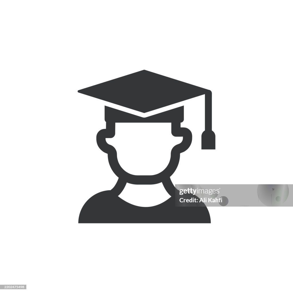 Graduation glyph solid icon. Solid icon that can be applied anywhere, simple, pixel perfect and modern style.