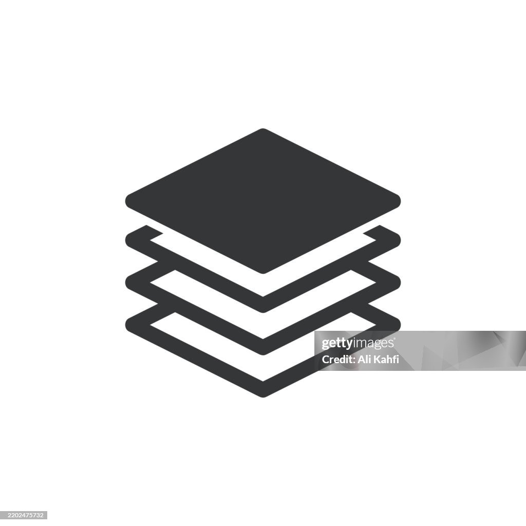 Layers glyph solid icon. Solid icon that can be applied anywhere, simple, pixel perfect and modern style.