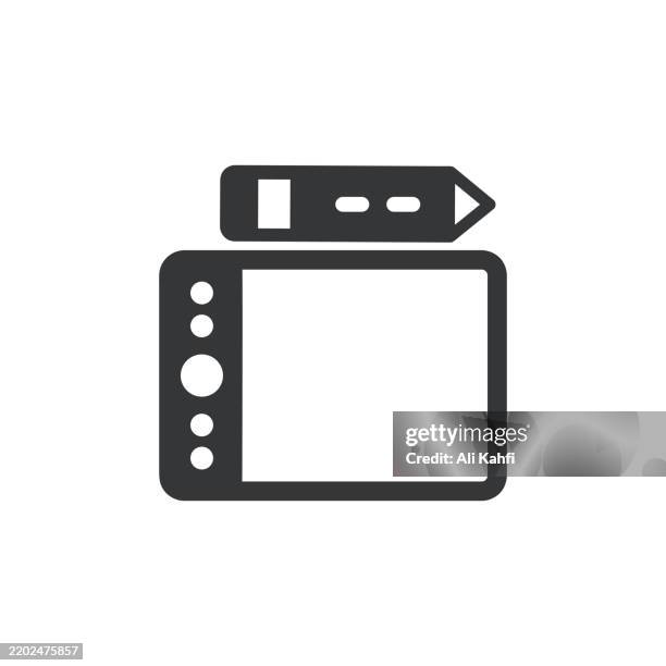 pen tablet glyph solid icon. solid icon that can be applied anywhere, simple, pixel perfect and modern style. - content writer stock illustrations