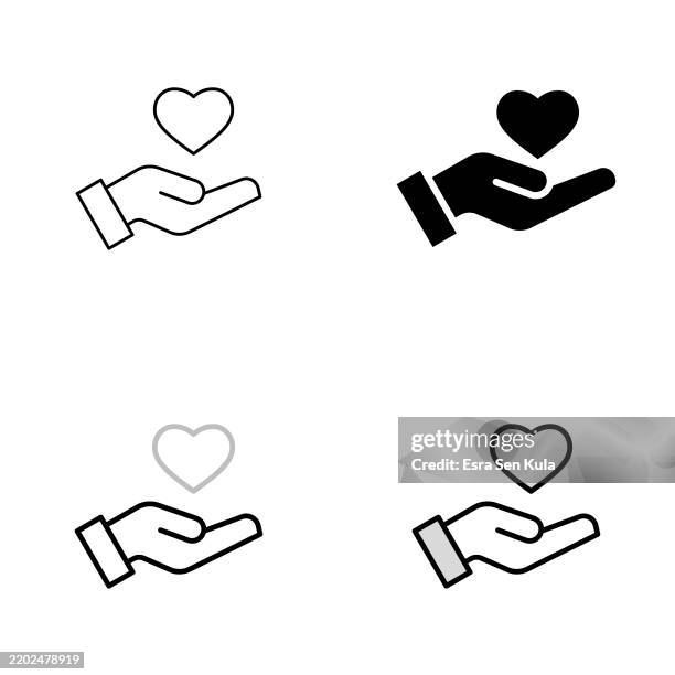 volunteer universal icon design in four styles with editable stroke. line, solid, flat line, and duotone line. suitable for web page, mobile app, ui, ux, and gui design. - two colors stock illustrations