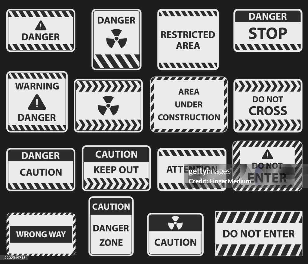 Caution Sign Vector Blue Caution Sign Vector Set High-Res Vector Graphic - Getty Images