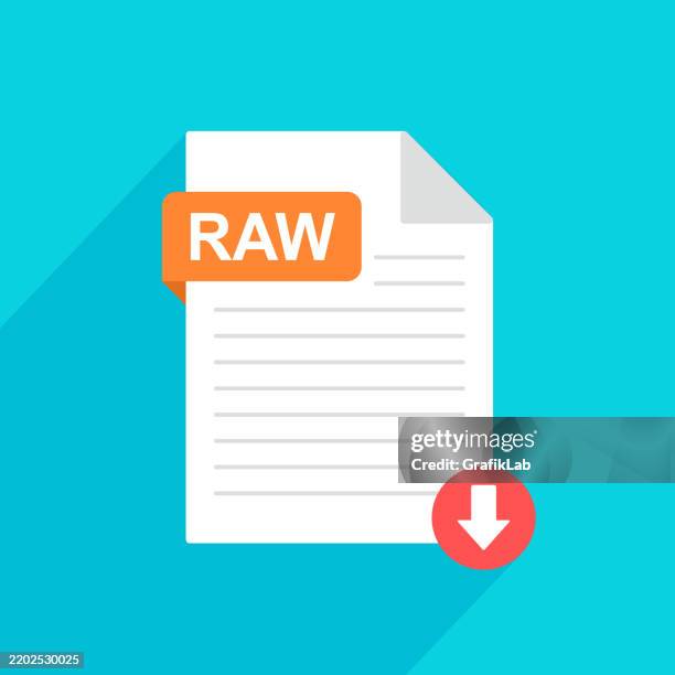 raw-dateisymbol mit download-symbol, blauer hintergrund. - additional-information-icon stock-grafiken, -clipart, -cartoons und -symbole