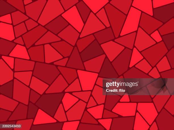 abstract red mosaic modern background - stained glass stock illustrations