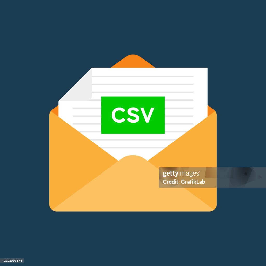 Csv File Enclosed In An Open Yellow High-Res Vector Graphic - Getty Images