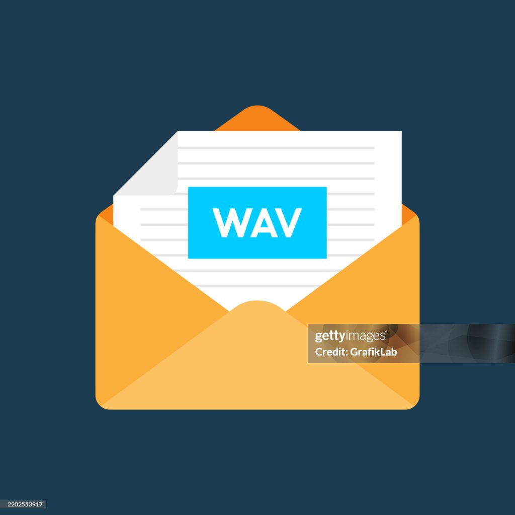 Envelope Containing File Document Featuring WAV Audio Format Symbol