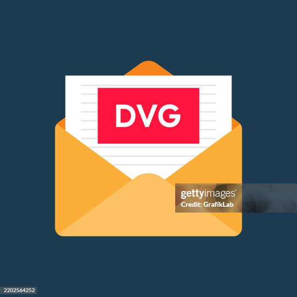 yellow envelope with dwg message on blue background - envelope mockup stock illustrations
