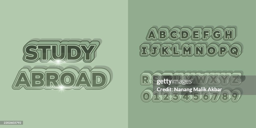 Study Abroad Editable Text Effect. Text can be changed in "Graphic Styles" panel.