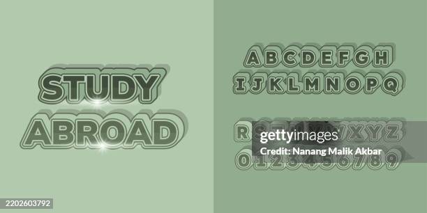 study abroad editable text effect. text can be changed in "graphic styles" panel. - exchange student stock illustrations