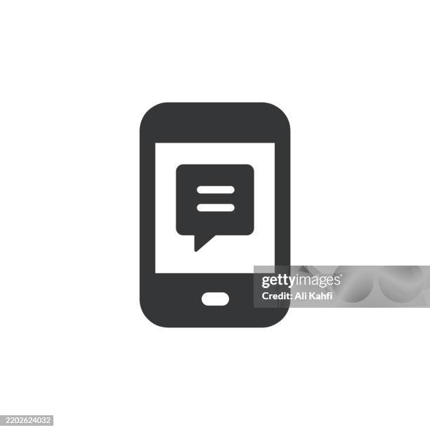 message glyph solid icon. solid icon that can be applied anywhere, simple, pixel perfect and modern style. - iphone notification stock illustrations