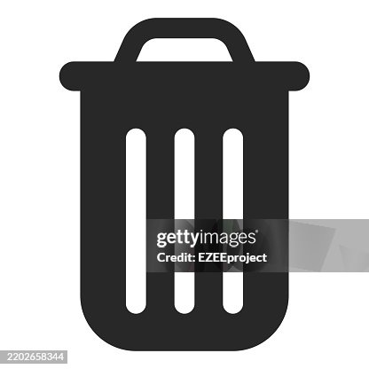 Trash icon. Garbage can icon. Interfacee icon. Trash icon. Garbage can icon. Interfacee icon.