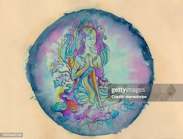 lunar sphere goddess - desert storm stock illustrations