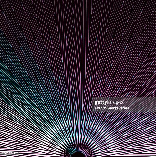 psychedelic circles frame – border with sunbeams and glitch technique - virtual therapy stock illustrations