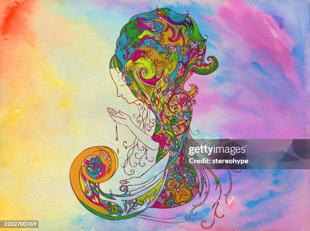 cosmic thirst - waterfall background stock illustrations