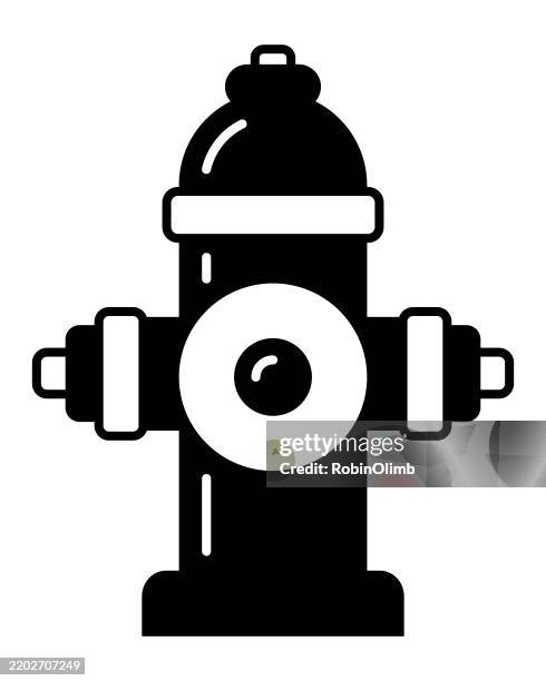 black & white fire hydrant icon - fire hydrant stock illustrations