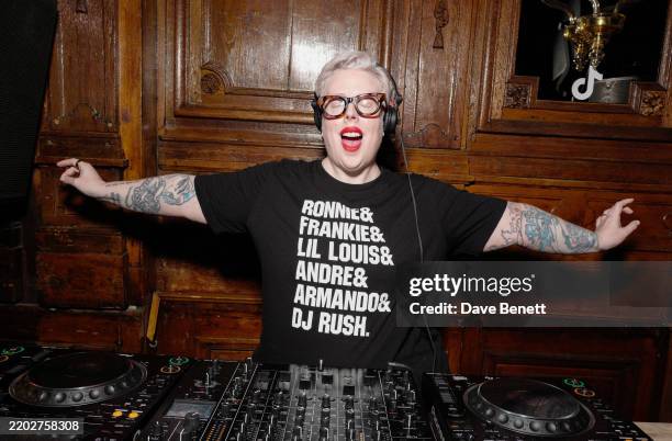 The Blessed Madonna DJs at the TikTok After Party at Tramp on March 1, 2025 in London, England.