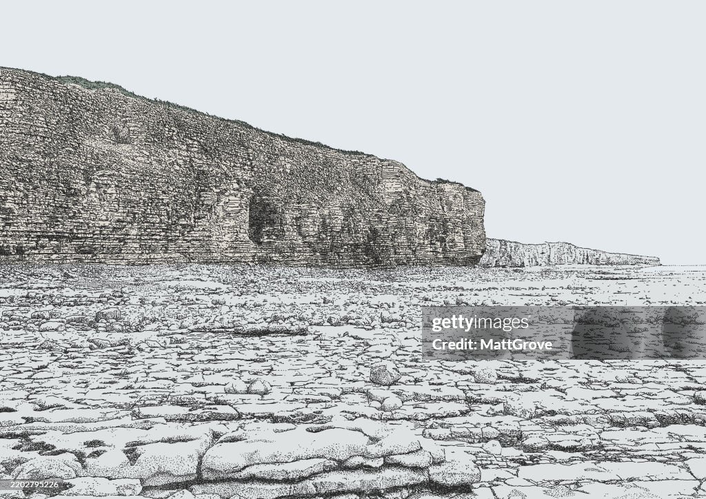 Welsh Cliffs Coastal Landscape Limestone Rock
