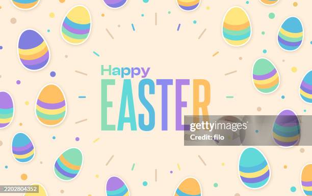 happy easter egg pastel spring background - happy easter graphic stock illustrations