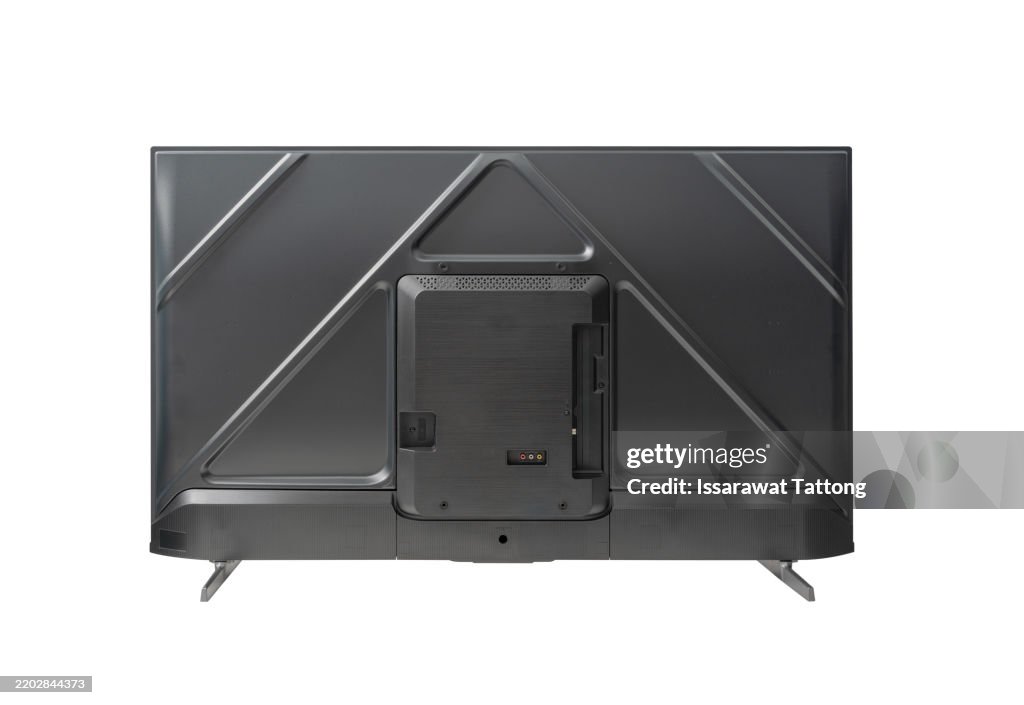 Television back view isolated on white background