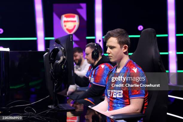 Ethan ‘ETHXNH’ Higgins of Crystal Palace in action during the ePremier League Group Stage at BBC Television Centre on March 02, 2025 in London,...