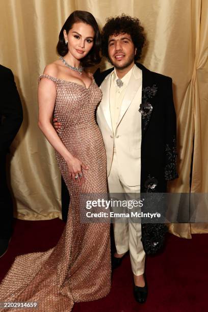 Selena Gomez and Benny Blanco attend the 97th Annual Oscars at Dolby Theatre on March 02, 2025 in Hollywood, California.