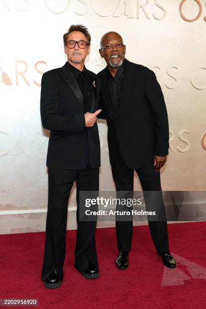Robert Downey Jr. And Samuel L. Jackson attend the 97th Annual Oscars at Dolby Theatre on March 02, 2025 in Hollywood, California.