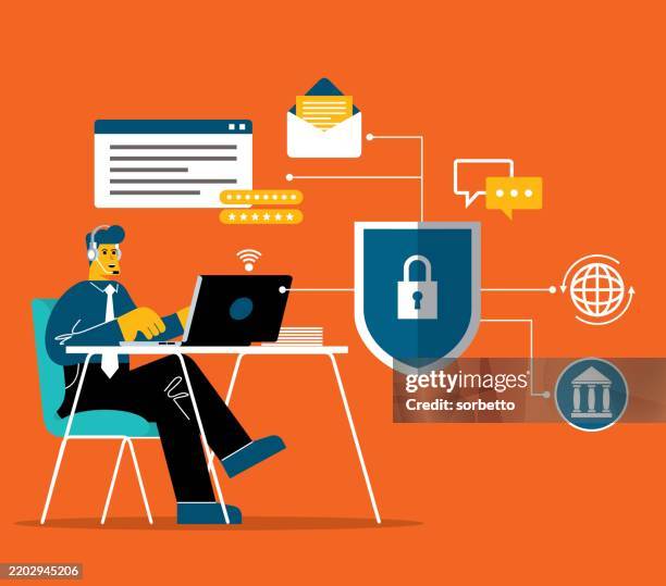 vpn service - businessman - virtual private network stock-grafiken, -clipart, -cartoons und -symbole