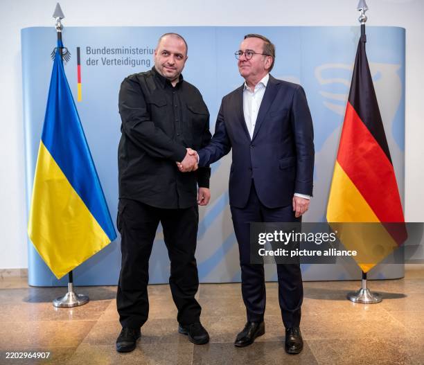 March 2025, Berlin: Federal Minister of Defense Boris Pistorius receives his Ukrainian counterpart Rustem Umjerow for bilateral talks at the Ministry...