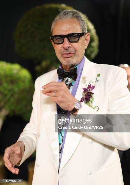 Jeff Goldblum attends the 2025 Vanity Fair Oscar Party Hosted By Radhika Jones at Wallis Annenberg Center for the Performing Arts on March 02, 2025...