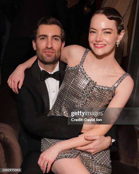 Dave McCary and Emma Stone attend the Searchlight Pictures Post Oscars Celebration at Cipriani Beverly Hills on March 02, 2025 in Beverly Hills,...