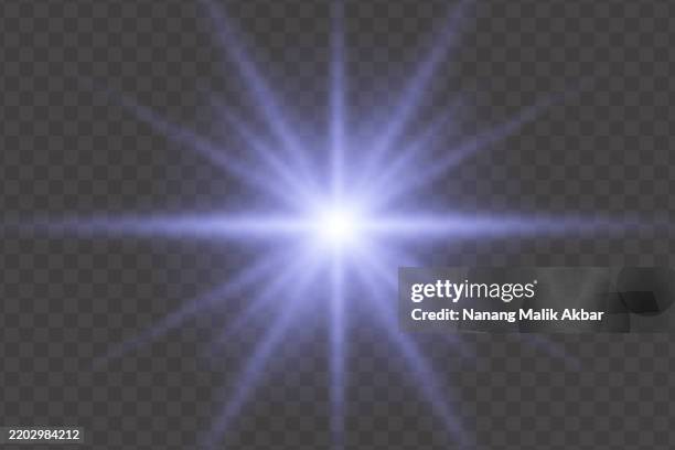 blue sunlight or flare light effect with transparent background - flashlight beam stock illustrations
