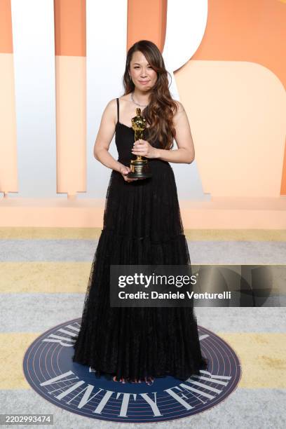 Samantha Quan attends the 2025 Vanity Fair Oscar Party Hosted By Radhika Jones at Wallis Annenberg Center for the Performing Arts on March 02, 2025...
