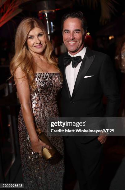 Connie Britton and David Windsor attend the 2025 Vanity Fair Oscar Party Hosted By Radhika Jones at Wallis Annenberg Center for the Performing Arts...