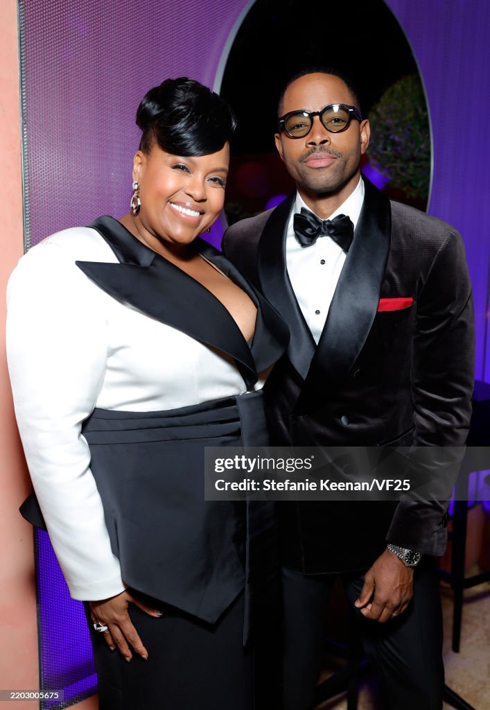 Ellis Rothwell Natasha Rothwell and Jay Ellis attend the 2025 Vanity Fair Oscar ...