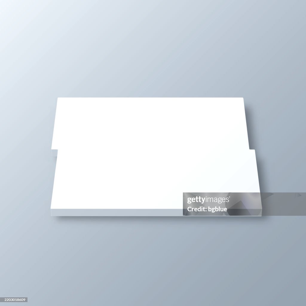 Stutsman County, North Dakota. 3D Map on gray background