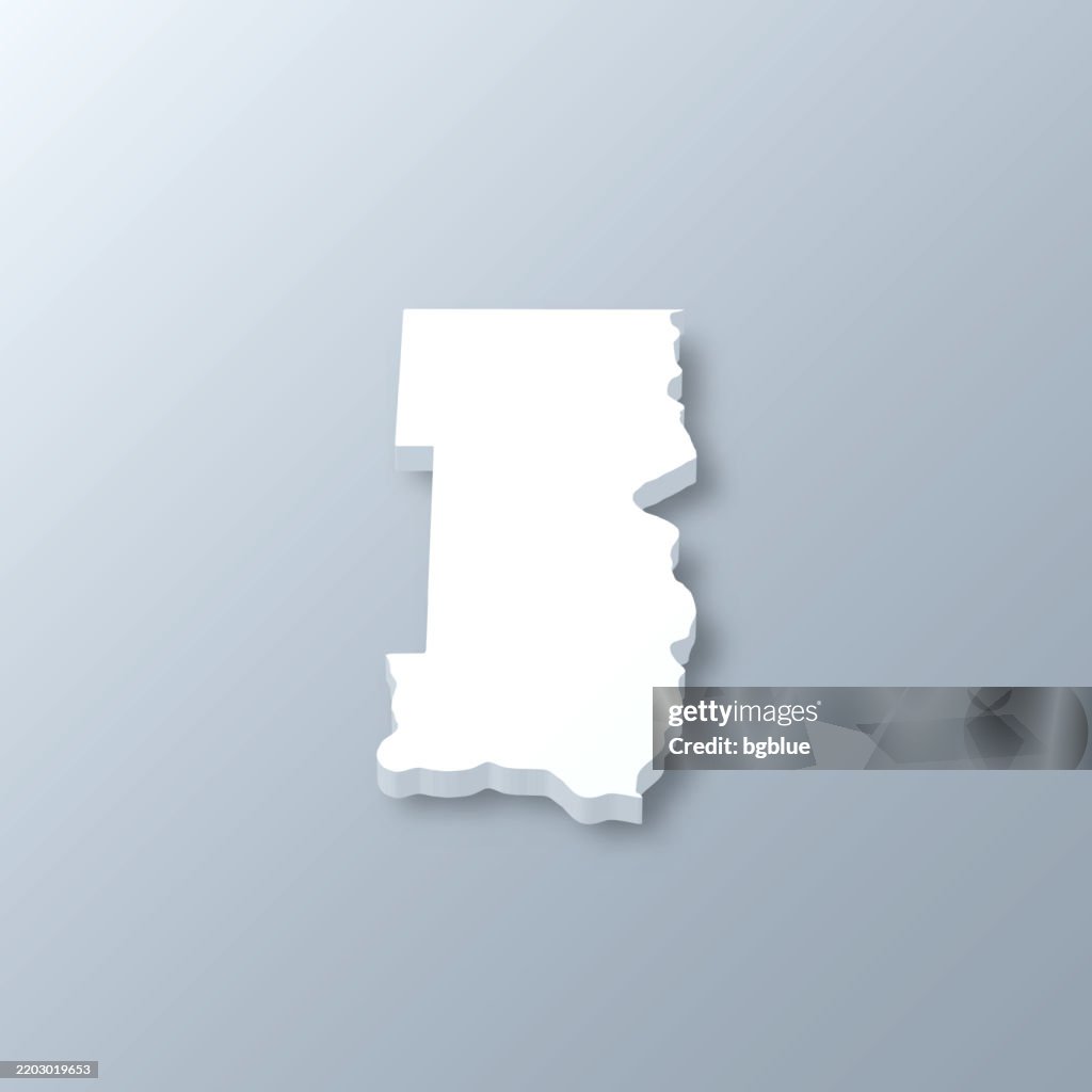 Washington County, Minnesota. 3D Map on gray background