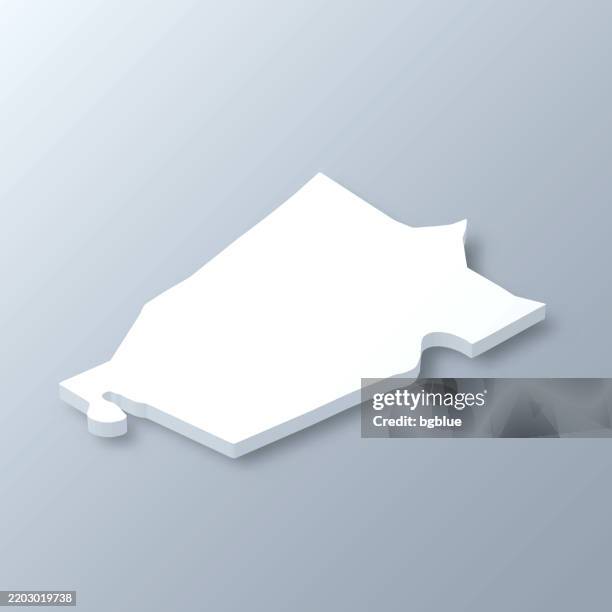 russell county, kentucky. 3d map on gray background - rhode island vector stock illustrations