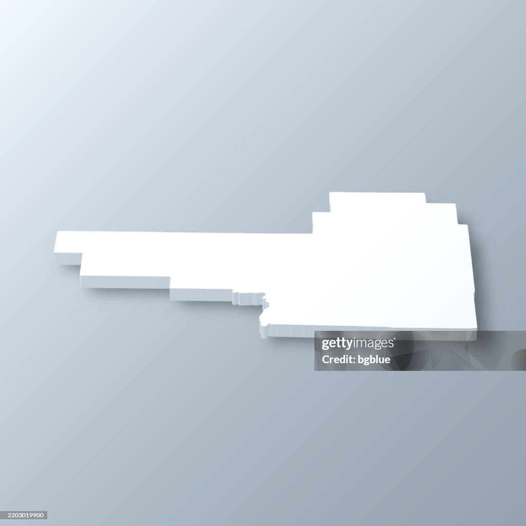 Hot Spring County, Arkansas. 3D Map on gray background