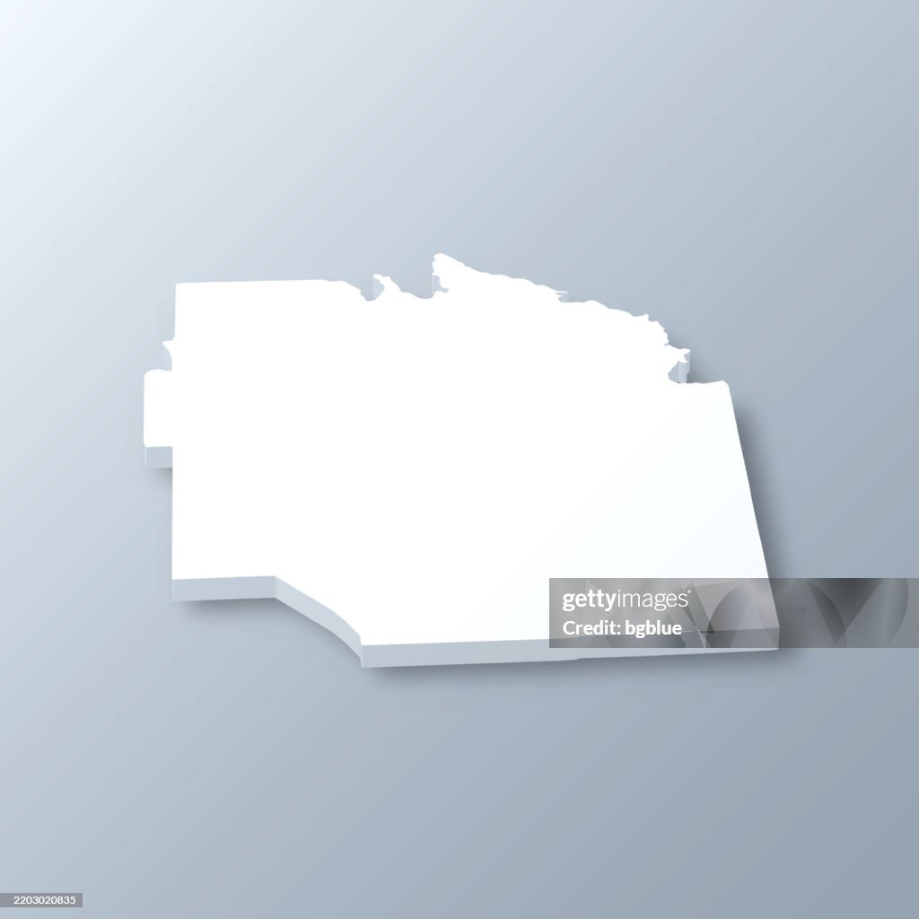 Onondaga County, New York. 3D Map on gray background