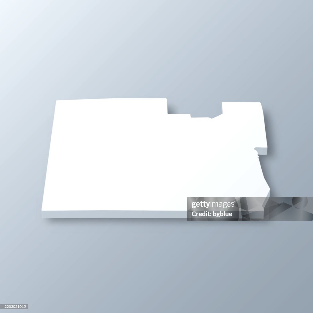 Chemung County, New York. 3D Map on gray background