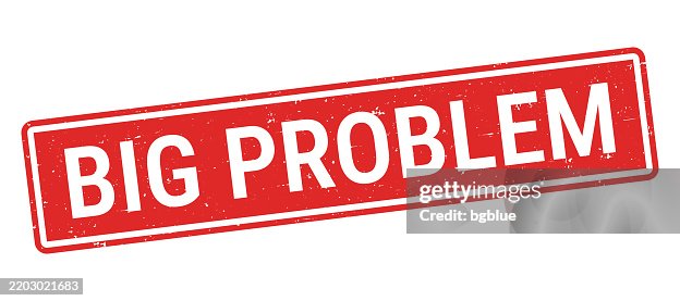 Problem Red Big Problem Red Rubber Stamp On White Background High-Res Vector ...