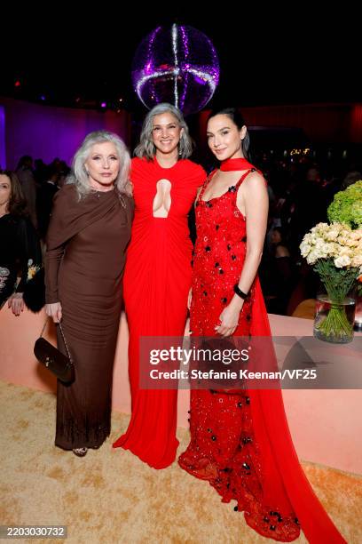 Debbie Harry, Radhika Jones, Editor-in-Chief of Vanity Fair and Gal Gadot attend the 2025 Vanity Fair Oscar Party Hosted By Radhika Jones at Wallis...