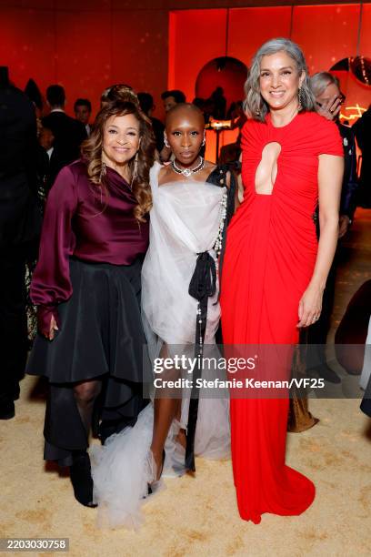 Debbie Allen, Cynthia Erivo, and Radhika Jones, Editor-in-Chief of Vanity Fair attend the 2025 Vanity Fair Oscar Party Hosted By Radhika Jones at...